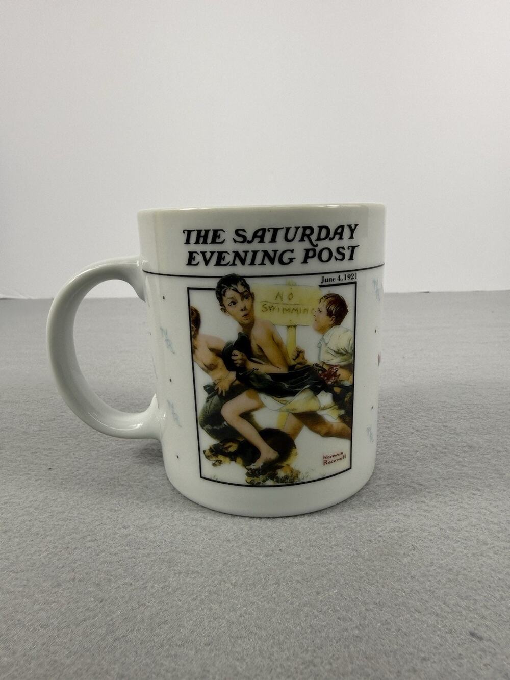 Norman Rockwell No Swimming Mug 1992 Saturday Evening Post Edition